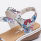 Rieker Ladies 659C7-92 Multi Coloured Floral Narrow Fit Slingback Sandals