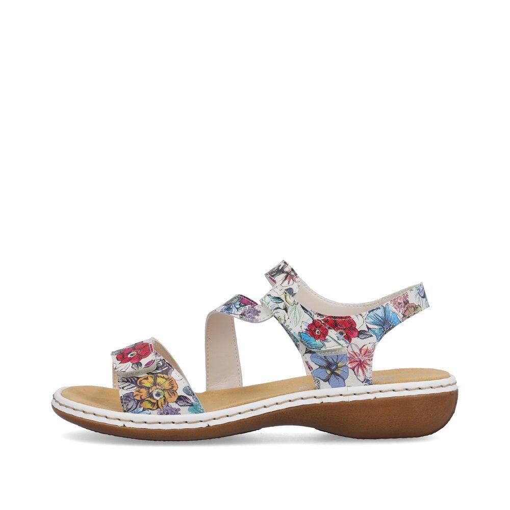 Rieker Ladies 659C7-92 Multi Coloured Floral Narrow Fit Slingback Sandals