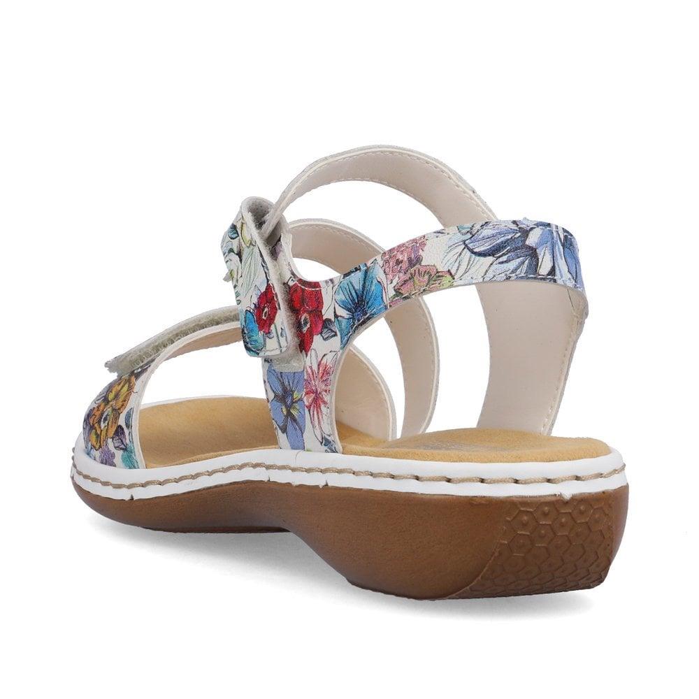 Rieker Ladies 659C7-92 Multi Coloured Floral Narrow Fit Slingback Sandals