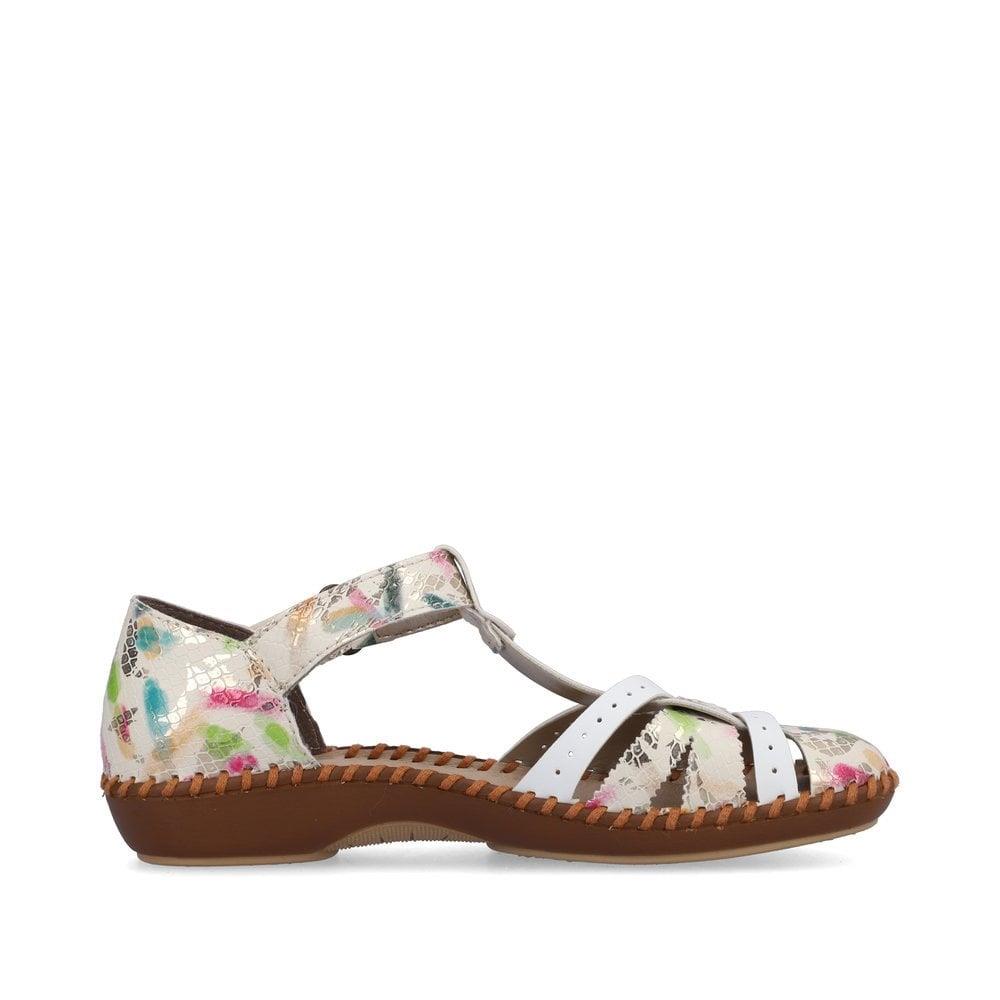 Rieker Ladies M1650-91 Multi Coloured Faux Leather Sandals