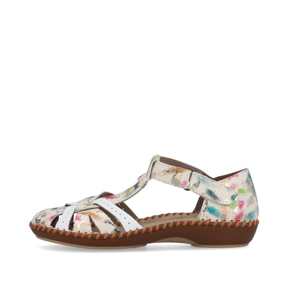 Rieker Ladies M1650-91 Multi Coloured Faux Leather Sandals