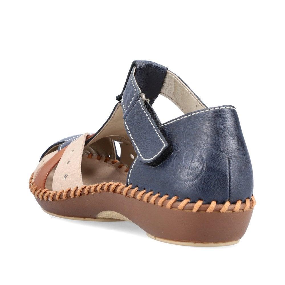 Rieker Ladies M1655-14 Blue Faux Leather Sandals