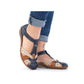 Rieker Ladies M1655-14 Blue Faux Leather Sandals