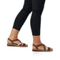 Rieker Ladies V3663-24 Leopard Print and Gold Slingback Sandals