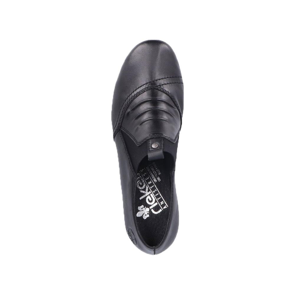 Rieker Womens 41657-00 Black Elasticated Slip On Leather Shoes