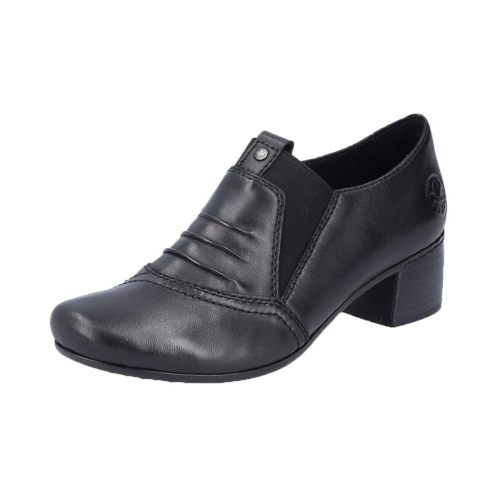 Rieker Womens 41657-00 Black Elasticated Slip On Leather Shoes