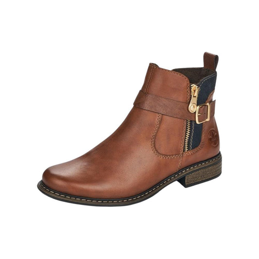 Rieker Z4959-22 Brown Chelsea Ankle Boots