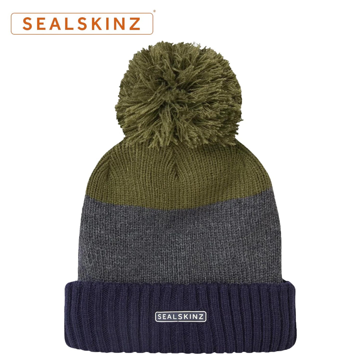 SealSkinz Waterproof Cold Weather Bobble Hat Navy Flitcham