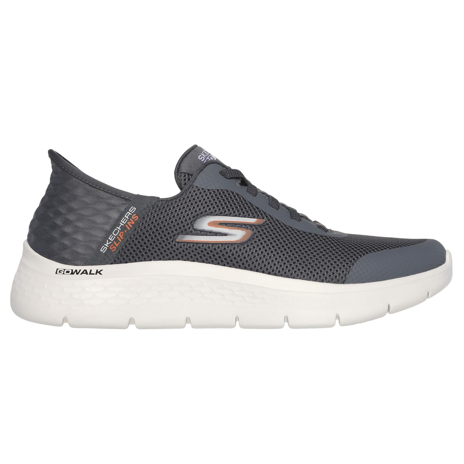 Skechers grey slip on on sale trainers