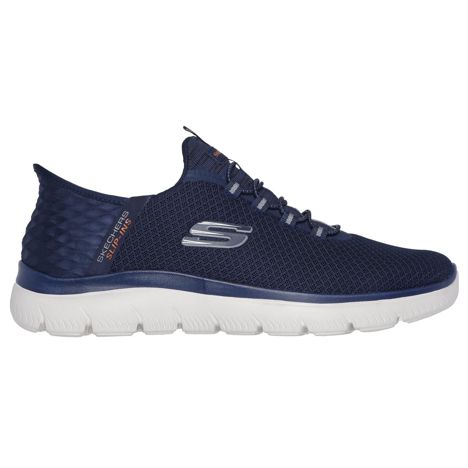 Mens blue slip outlet on skechers