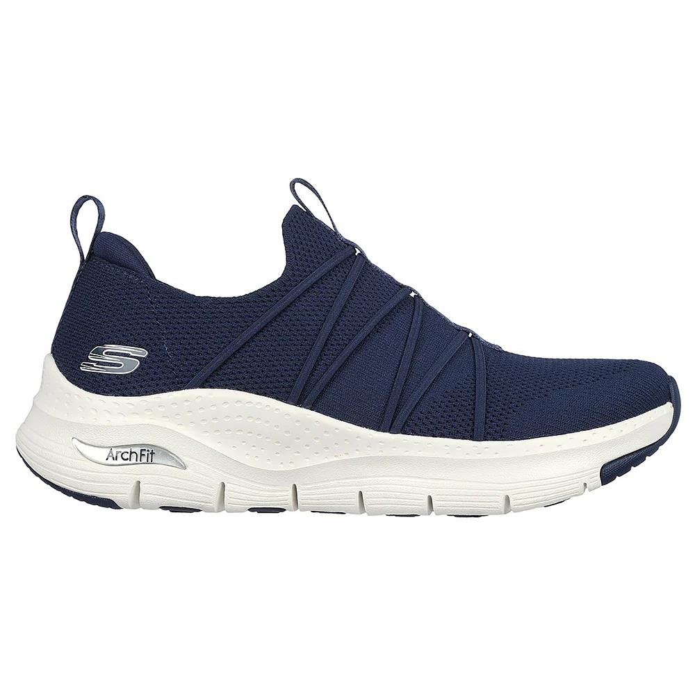 Skechers Womens Arch Fit Navy Slip On Trainers All Tied 149564/NVY