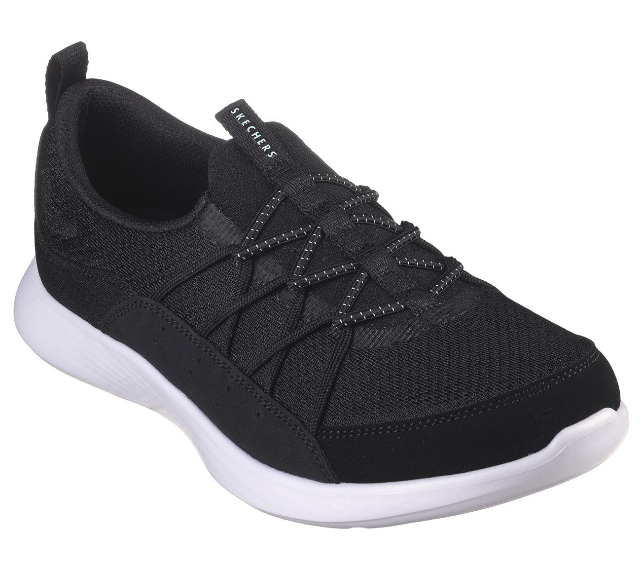 Skechers Womens Vapor Foam Lite Courageous Black/White Vegan Trainers Shoes
