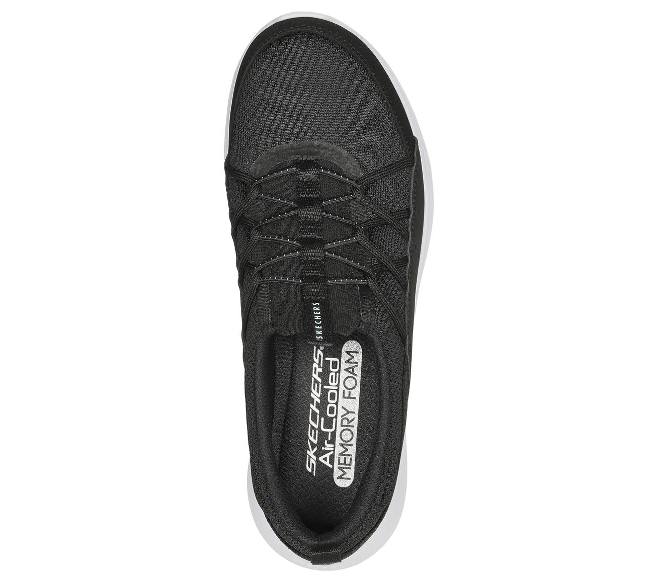 Skechers Womens Vapor Foam Lite Courageous Black/White Vegan Trainers Shoes