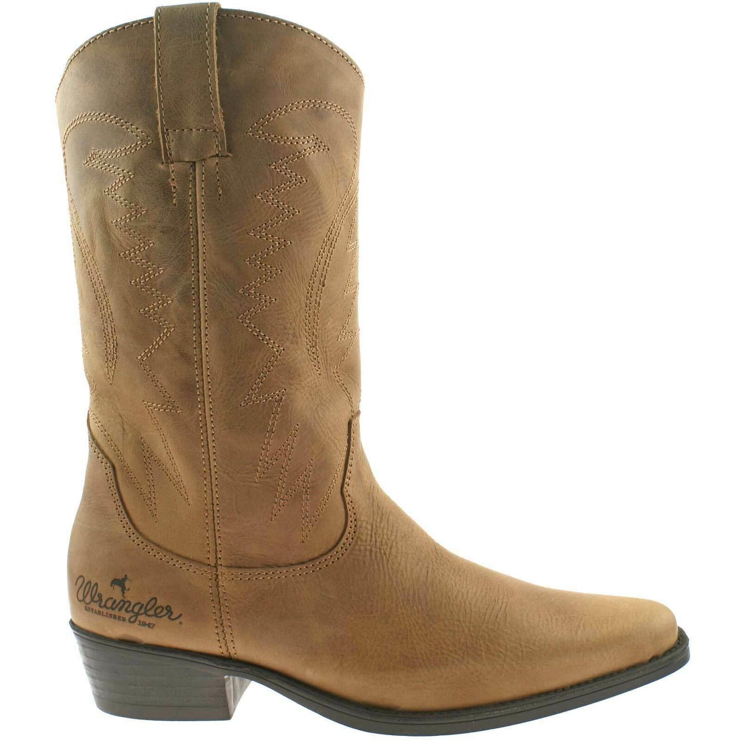Mens Wrangler Tex Hi Leather Cowboy Boots Western Brown WM122980K