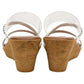 Lotus Ladies Alma White Diamante Leather Mule Wedge Sandals