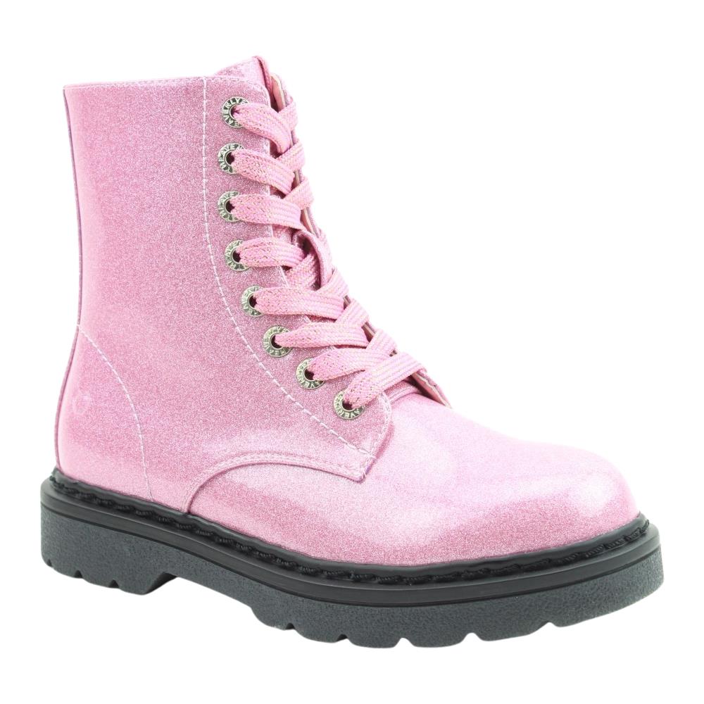 Heavenly Feet Justina 2 Pink Glitter Vegan Ankle Boots