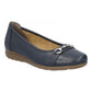 Rieker Womens L9360-14 Navy Blue Leather Ballet Pumps Shoes