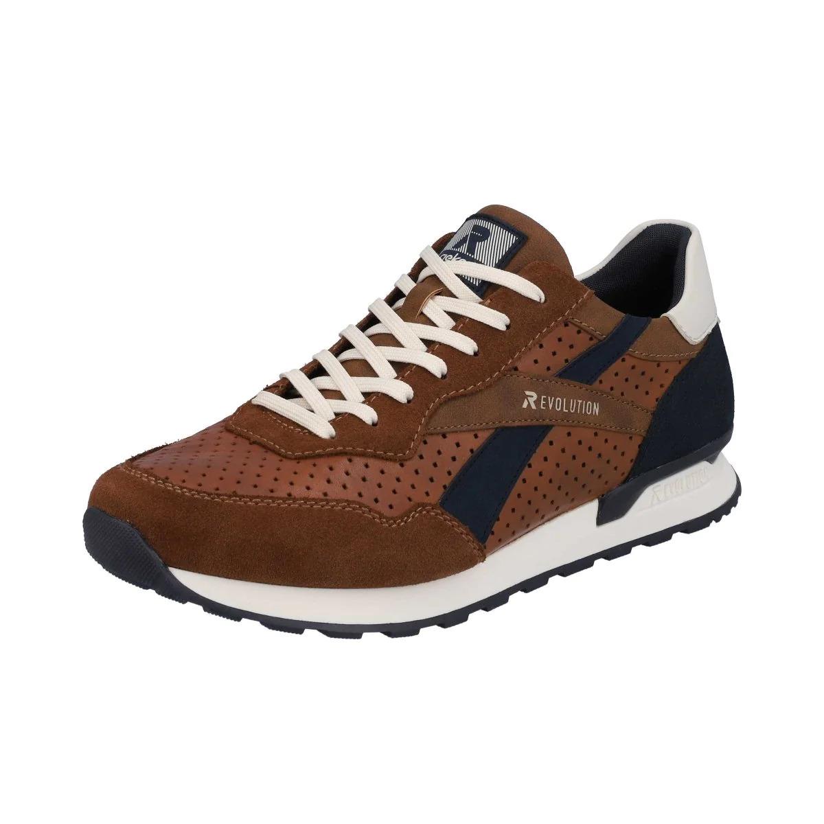 Rieker Mens U0302-24 Brown Evolution Lace Up Trainers