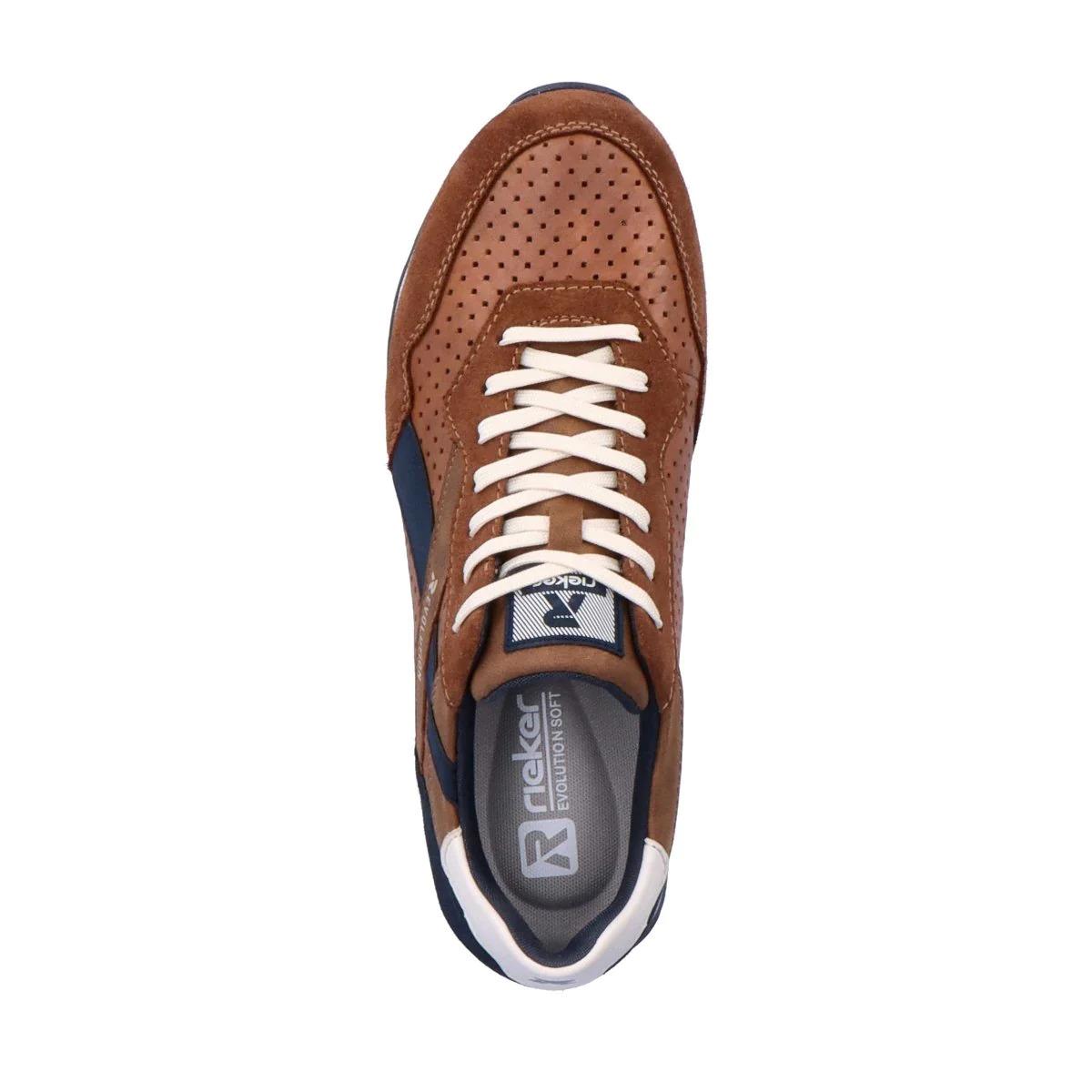 Rieker Mens U0302-24 Brown Evolution Lace Up Trainers