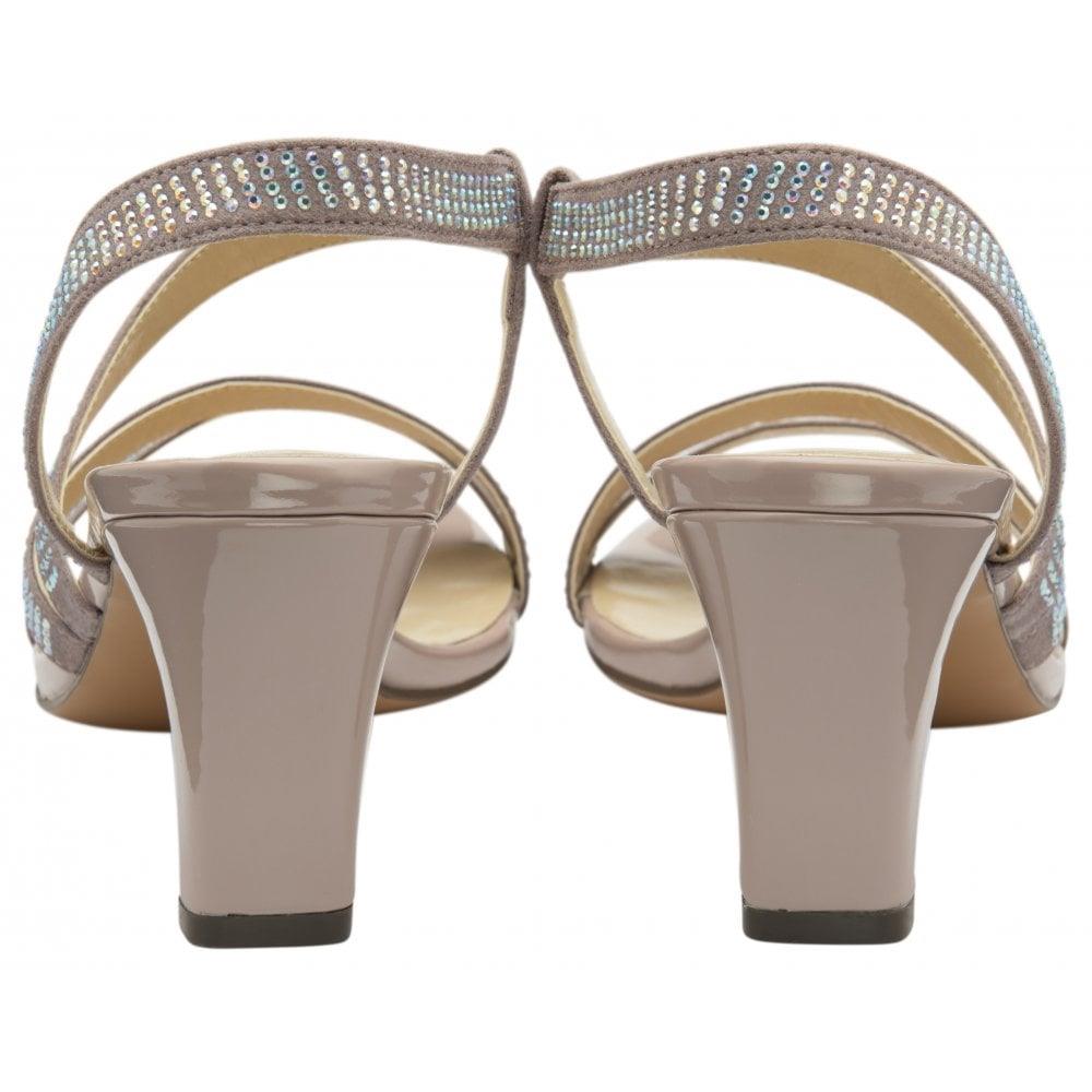 Lotus Ladies Bernadette Pink Diamante Low Heeled Open Toe Occasion Sandals