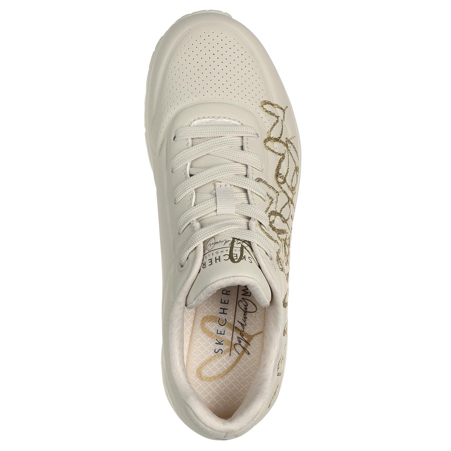 Skechers Womens Uno Golden Heart Natural J Goldcrown Limited Edition Trainers