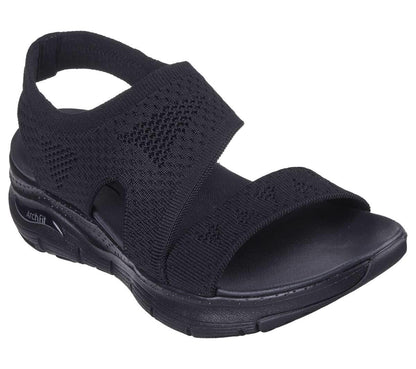 Skechers Womens Arch Fit Sandals Black Brightest Day 119458/BBK