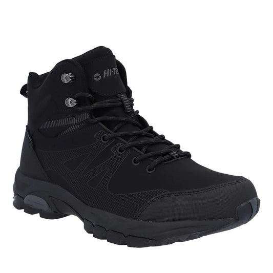 Hi-Tec Mens Jackdaw Mid Black Carbon Grey Waterproof Walking Boots