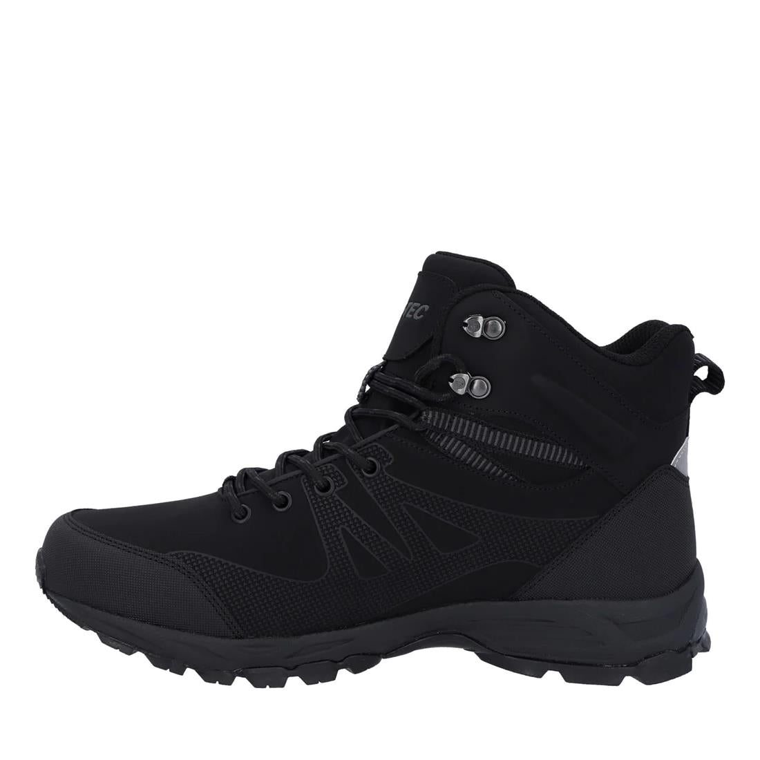 Hi-Tec Mens Jackdaw Mid Black Carbon Grey Waterproof Walking Boots