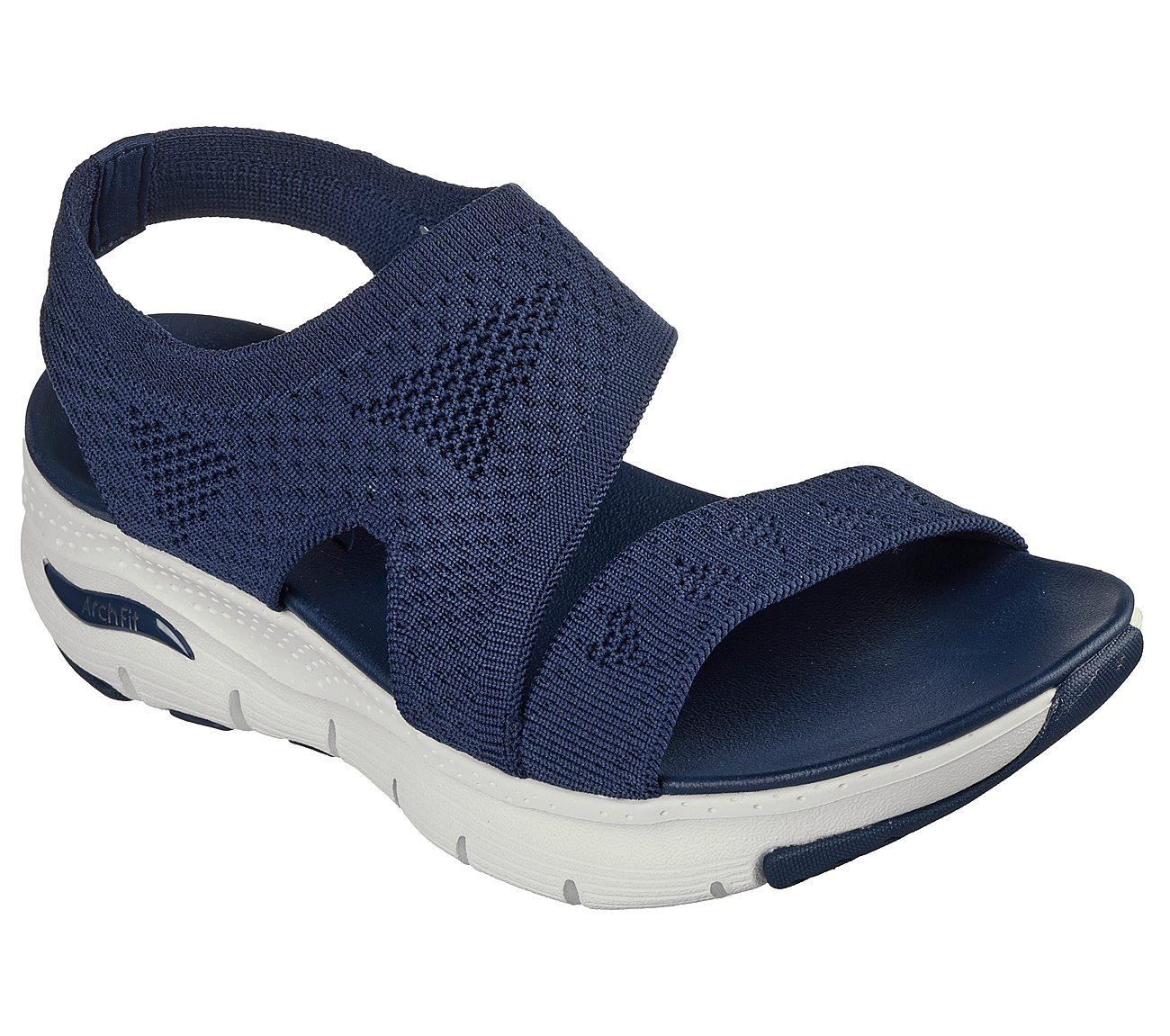 Skechers Womens Arch Fit Brightest Day Navy Vegan Elasticated Stretch Sandals