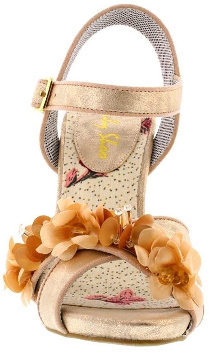 Ladies Ruby Shoo Ellen Champagne Floral Vegan Friendly Sandals Shoes