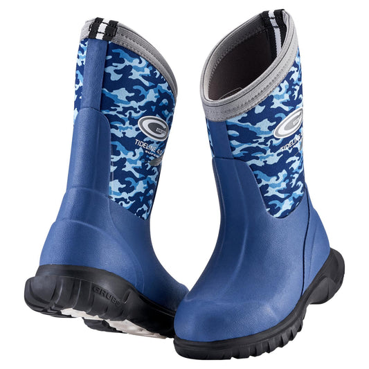 Grubs Tideline Navy Camo Kids Warm Lightweight Wellies Boots