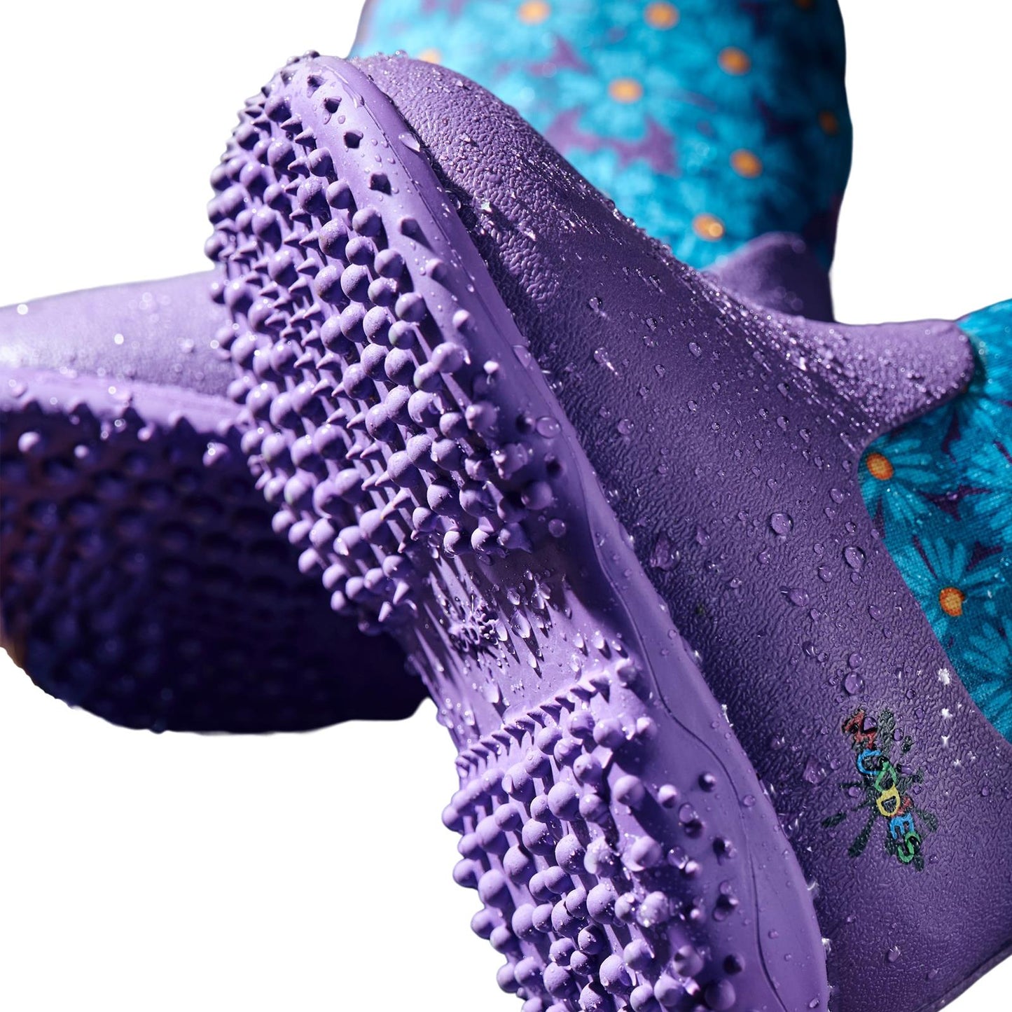 Muddies Puddle Flower Violet Infants Kids Warm Wellies Boots