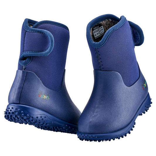 Muddies Puddle Solid Blue Infants Kids Warm Wellies Boots
