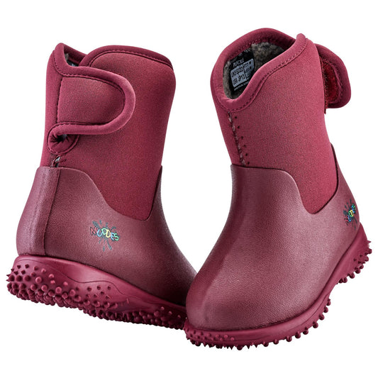 Muddies Puddle Solid Red Infants Kids Warm Wellies Boots