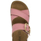 Lotus Ladies Assenza Pink Faux Leather Slip On Mule Cork Effect Strap Sandals