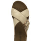 Lotus Ladies Torbole Sand/Bronze Metallic Crossover Slip On Mule Sandals