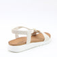 Heavenly Feet Ladies Campari2 White Lightweight Vegan Low Wedge Sandals