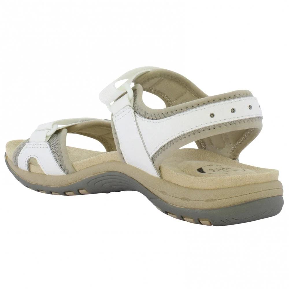 Free Spirit Womens Frisco White Leather Adjustable Sandals