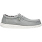 Hey Dude Mens Wally Canvas Light Grey Slip On Lightweight Shoes