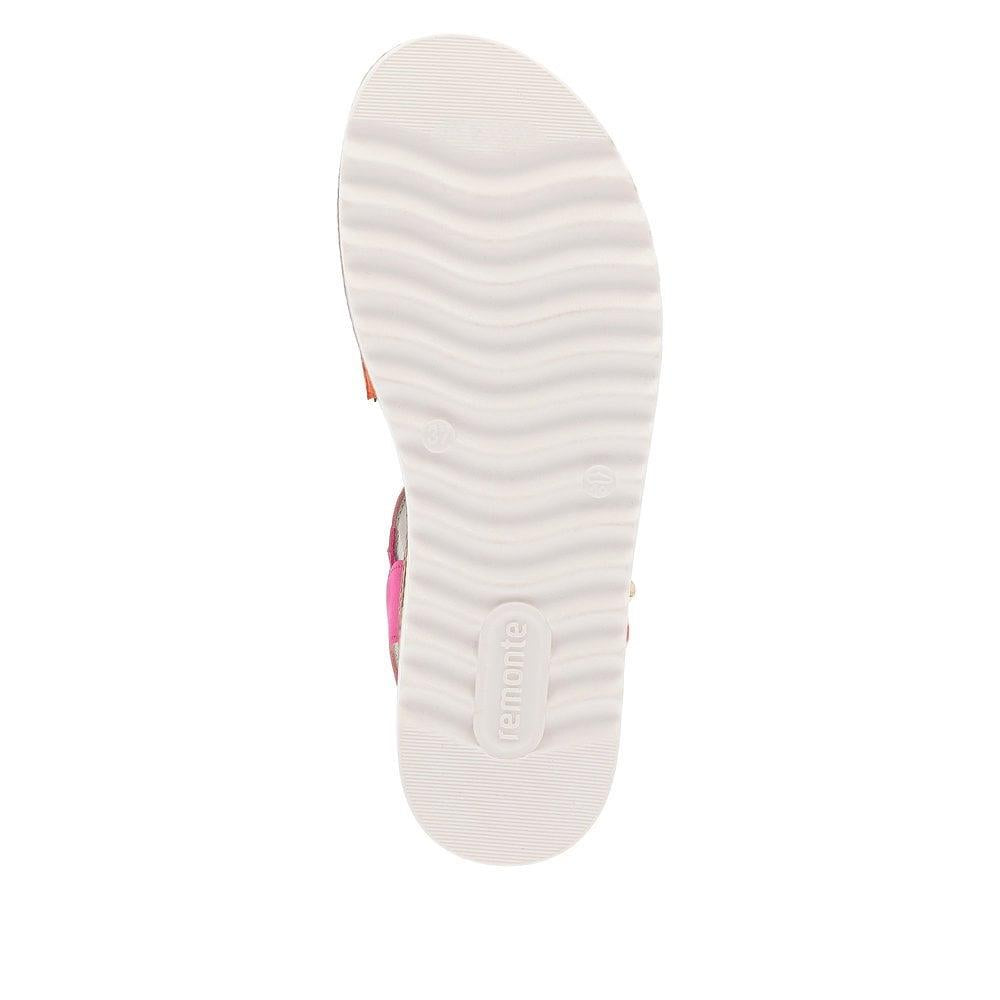 Remonte Womens D0Q55-31 Pink Faux Leather Strap Platform Sandals