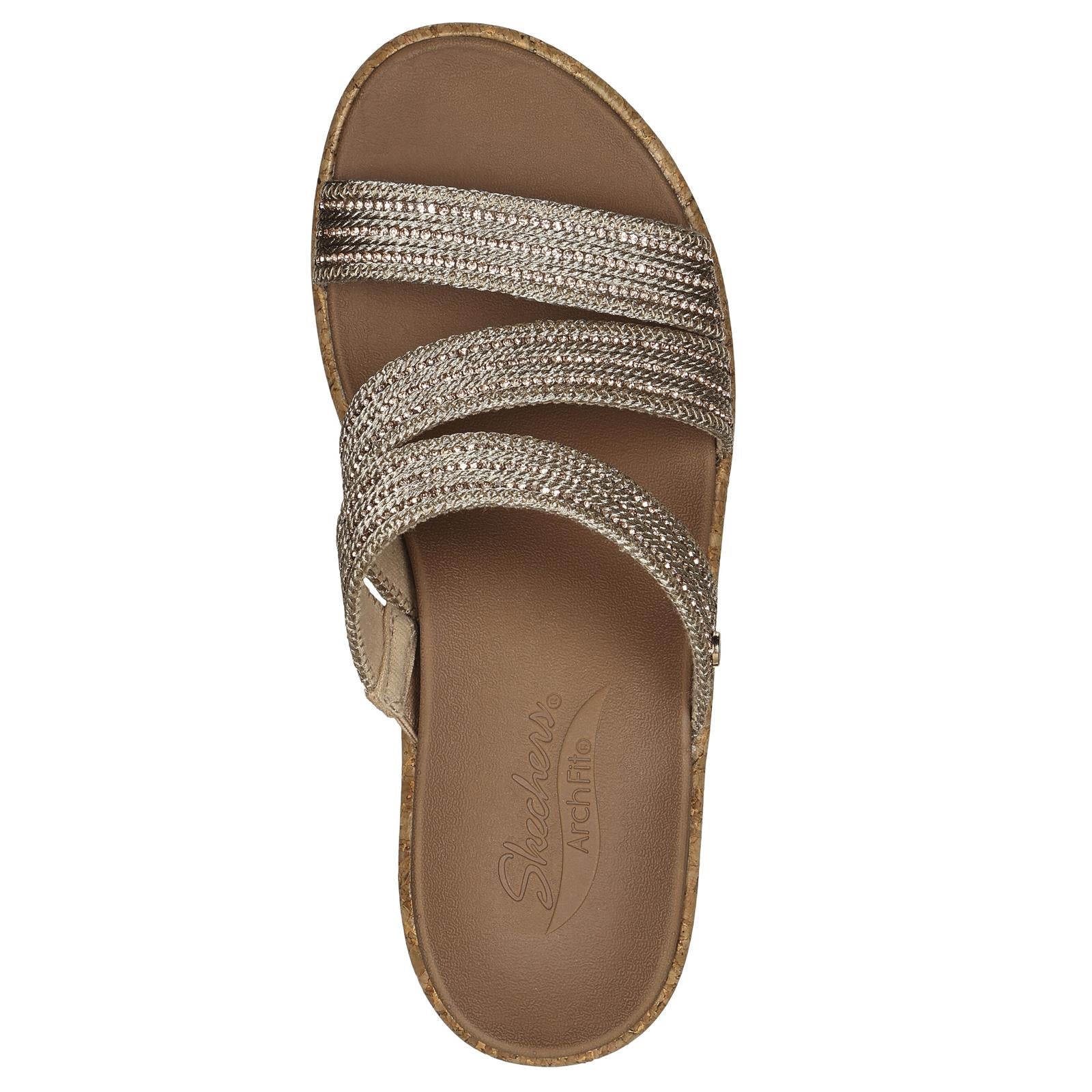 Skechers sandals womens gold online