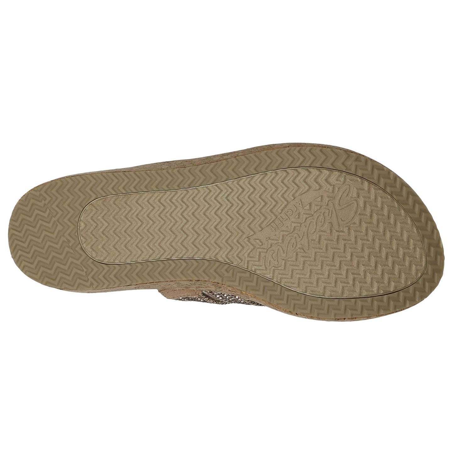 Skechers Arch Fit Beverlee Always Classy Gold Slip On Wedge Sandals