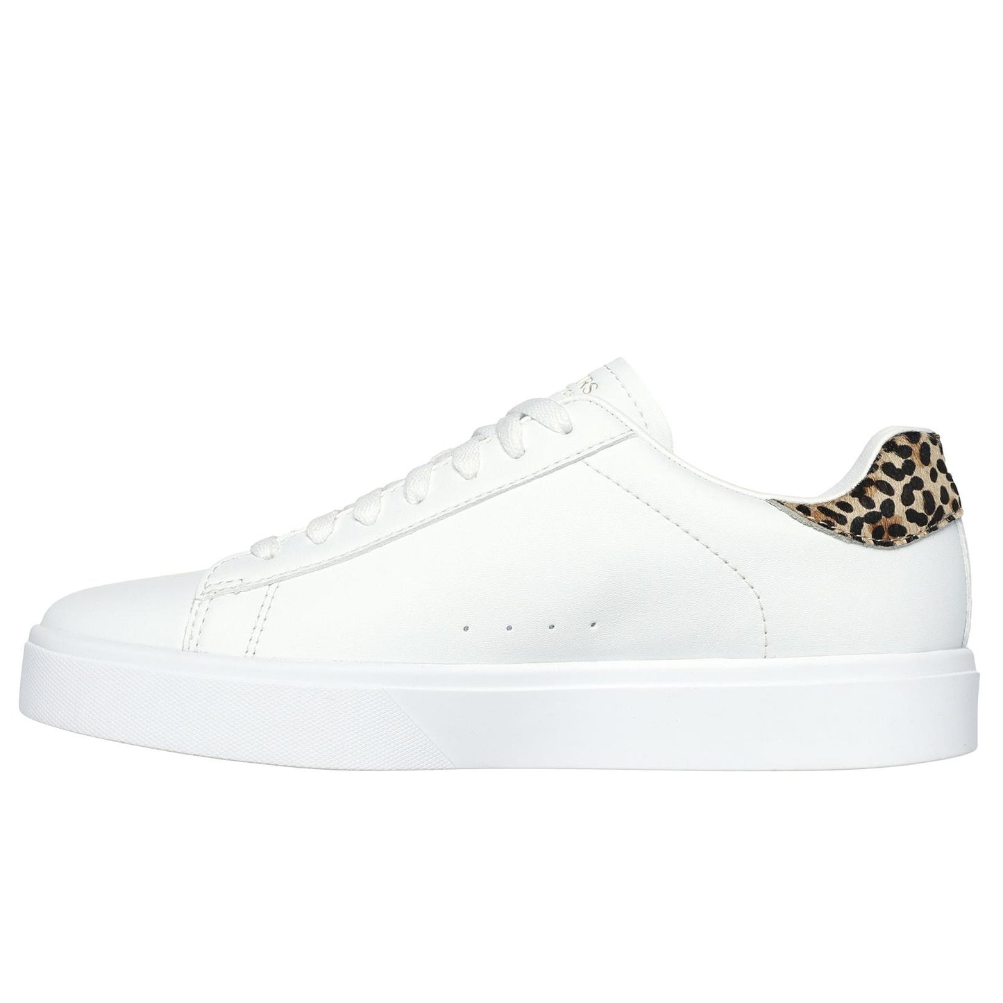 Skechers Womens  Eden LX Feeling Fierce White Leopard Court Classic Trainers