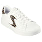 Skechers Womens  Eden LX Feeling Fierce White Leopard Court Classic Trainers