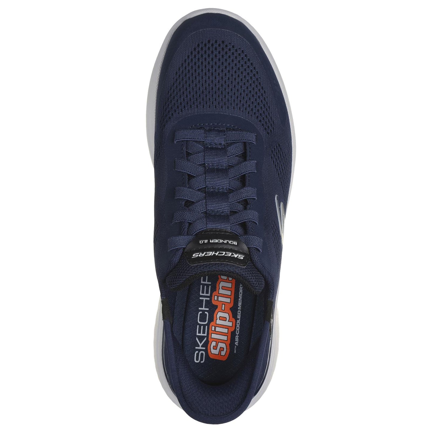 Skechers Mens Bounder 2.0 Emerged Navy Slip Ins Lightweight Vegan Trainers