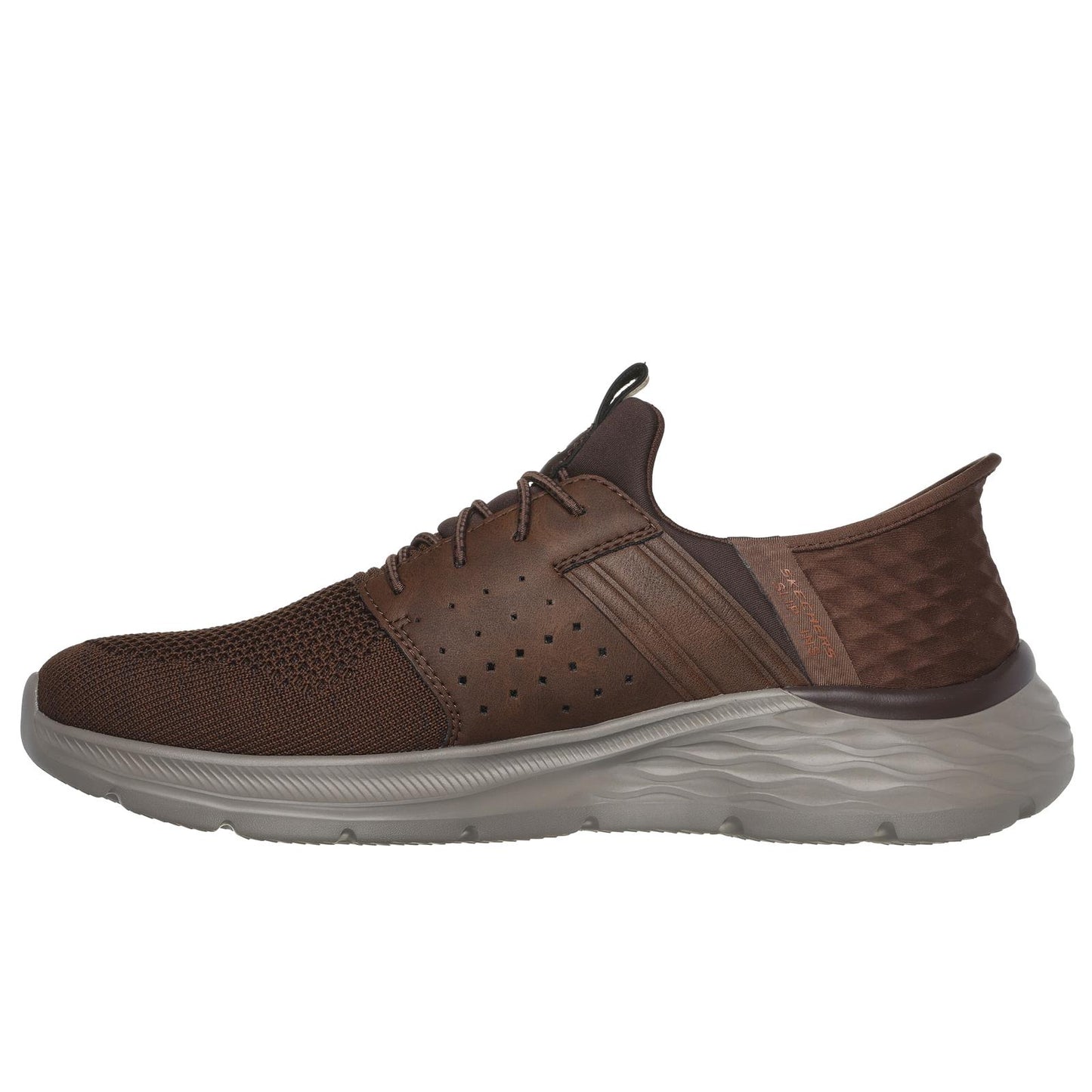 Skechers Mens Garner Newick Mens Slip Ins Brown Trainers 210803/ACDB