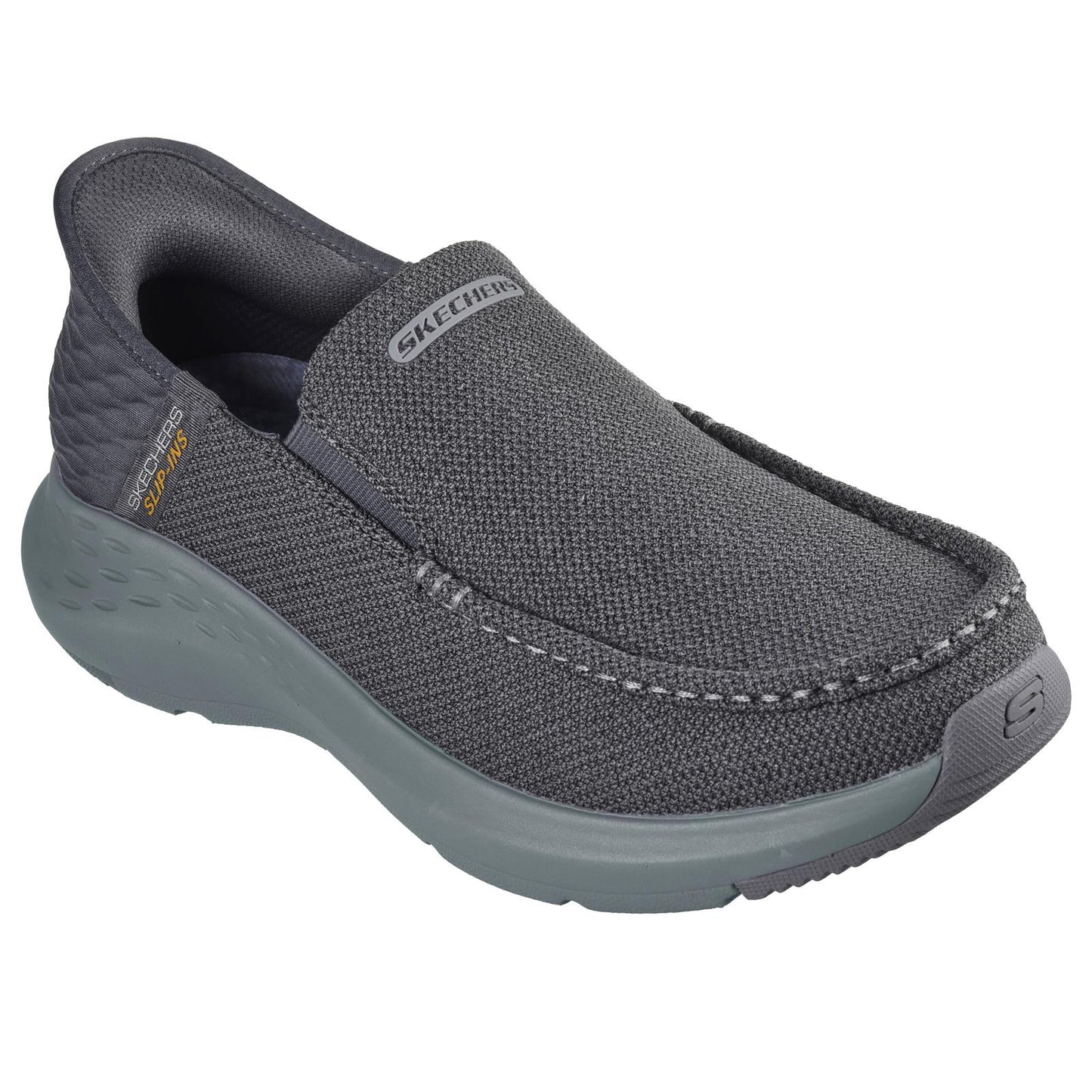 Skechers Mens Parson Ralven Grey Slip-Ins Vegan Shoes