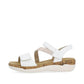 Remonte Ladies White & Rose Gold Leather Strap Sandals