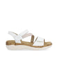 Remonte Ladies White & Rose Gold Leather Strap Sandals