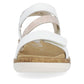 Remonte Ladies White & Rose Gold Leather Strap Sandals